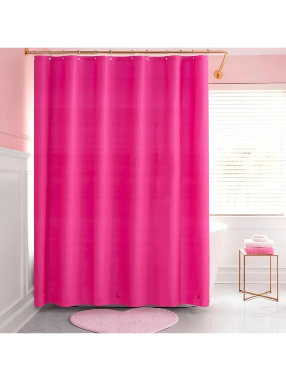 Waterproof Hot Pink Shower Curtain 70